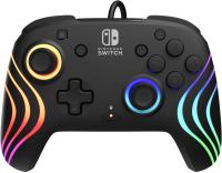 Controller cu fir PDP Afterglow Wave Enhanced, Pentru Nintendo Switch/OLED, Oficial Licentiat Nintendo, 8 Zone RGB (Negru)