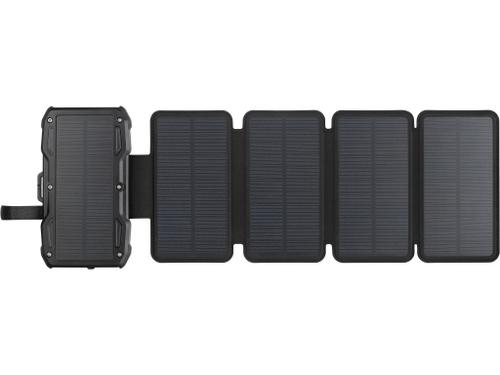 Acumulator extern Sandberg Solar 5-Panel Powerbank, 10000 mAh / 37 Wh, Lanterna, Rezistnta la apa IP54, Incarcare wireless si solara (Negru)