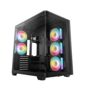 Carcasa DeepCool CG590U, Mid Tower, Sticla securizata, 5x Ventilatoare ARGB (Negru)