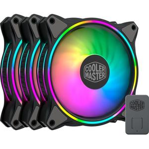 Set 3 Ventilatoare CoolerMaster MF120 Halo MFL-B2DN-183PA-R1, 120mm, 1800 RPM, PWM (Negru)