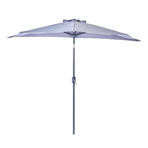 Umbrela terasa Naterial, aluminiu/poliester, 268 x 135 cm, H 235 cm, Gri deschis