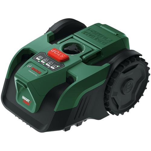 Robot de tuns gazon/iarba fara fir perimetral Bosch VISIMOW18V-100, 18 V, latime de taiere 16 cm, inaltime de taiere 20 - 60 mm, senzori ultrasonici, motor brushless, include: acumulator PBA 18V 4.0 Ah + incarcator – Standard