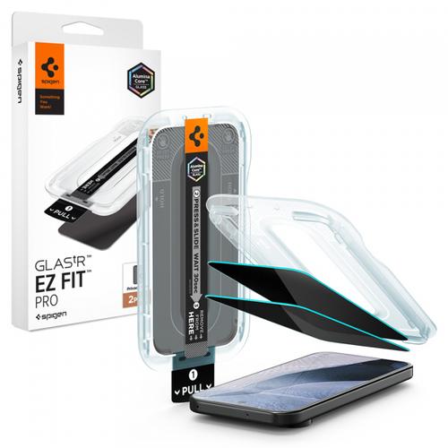 Folie de protectie Ecran Privacy Spigen GlastR EZ FIT Pro pentru Google Pixel 11 Pro XL, Sticla Securizata, Full Glue, Set 2 bucati
