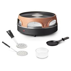 Gratar multifunctional Emerio PO-113255.4, 1500 W, Raclette Grill (Negru/Maro)