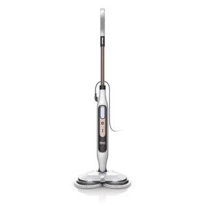 Aparat de curatat cu aburi Shark Steam Mop S8201EU automat cu abur si curatare, 2 placute rotative, 3 setari de abur, igienizeaza, indeparteaza petele si murdaria, podelele dure (Alb/Gri)
