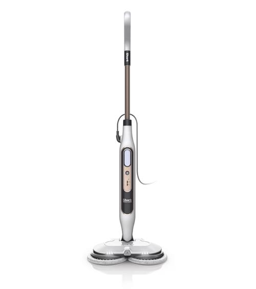Aparat de curatat cu aburi Shark Steam Mop S8201EU automat cu abur si curatare, 2 placute rotative, 3 setari de abur, igienizeaza, indeparteaza petele si murdaria, podelele dure – Alb