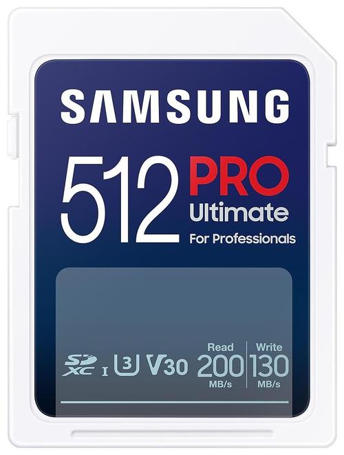 Card de memorie Samsung PRO Ultimate, 512GB, SDXC, UHS-I U3, V30 – Standard