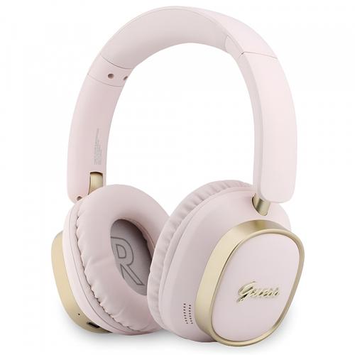 Casti Stereo Wireless Guess Rectangle Metal Script, Bluetooth, A2DP, Roz