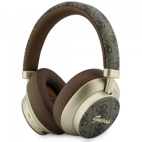 Casti Stereo Wireless Guess 4G Gold Script Metal, Bluetooth, A2DP, Maro