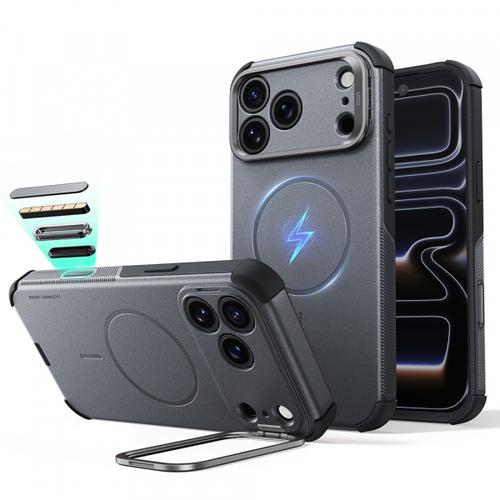Husa MagSafe pentru Apple iPhone 18 Pro / 17 Pro, ESR, Cyber Armor Kickstand, Gri