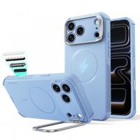 Husa MagSafe pentru Apple iPhone 18 Pro / 17 Pro, ESR, Cyber Armor Kickstand, Bleu