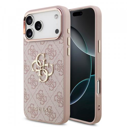 Husa pentru Apple iPhone 18 Pro Max / 17 Pro Max, Guess, 4G Big Classic Logo, Roz
