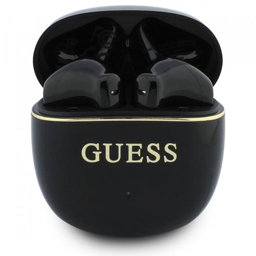 Casti True Wireless Guess Glossy Gold Line Classic, Bluetooth, Negru