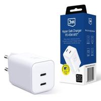 Incarcator 3MK Hyper Charger PD 45W GaN, 2 x USB-C, Alb