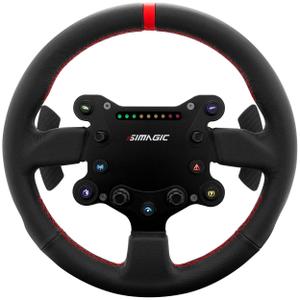 Volan Simagic GTS, Piele, 7 butoane, 2 Comutatoare RGB (Negru)