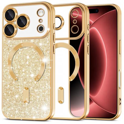 Husa MagSafe pentru Apple iPhone 18 Pro Max / 17 Pro Max, Techsuit, Luxury Glitter, Aurie