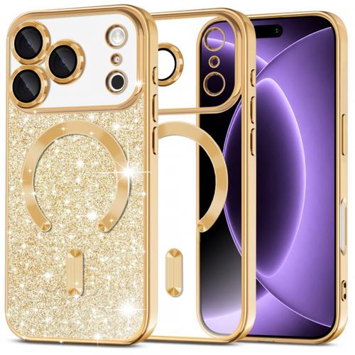 Husa MagSafe pentru Apple iPhone 18 Pro / 17 Pro, Techsuit, Luxury Glitter, Aurie
