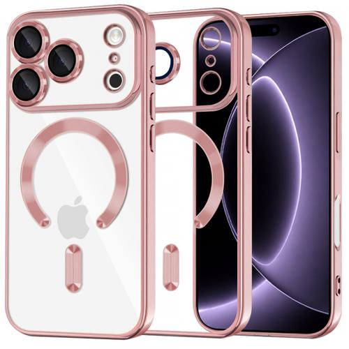 Husa MagSafe pentru Apple iPhone 18 Pro / 17 Pro, Techsuit, Luxury Crystal, Roz