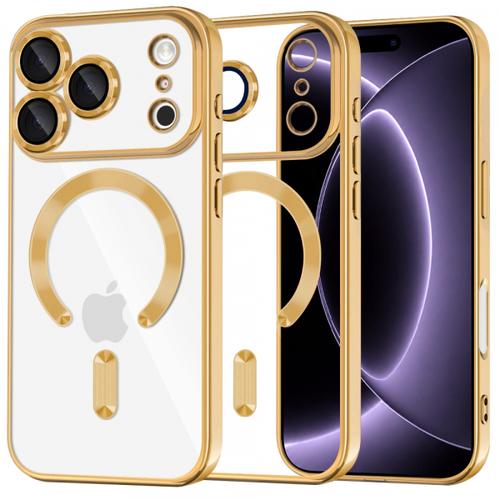 Husa MagSafe pentru Apple iPhone 18 Pro / 17 Pro, Techsuit, Luxury Crystal, Aurie