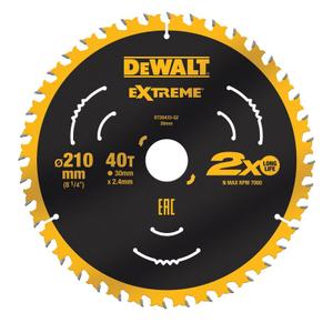 Panza fierastrau circular Dewalt EXTREME, 210x30x2.75mm, 40 dinti