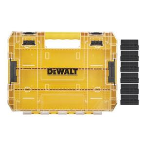 Cutie scule DeWALT Large Tough Case+, Plastic, 6 compartimente, 440x330x52mm, Galben