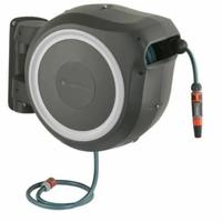 Furtun de irigat automat cu suport, Gardena RollUp, Plastic, 13 mm, 35 m, Negru/Gri