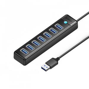 Hub USB Orico PW7U-U3, 7 x USB-A 3.0 - 1 x USB-C (Negru)
