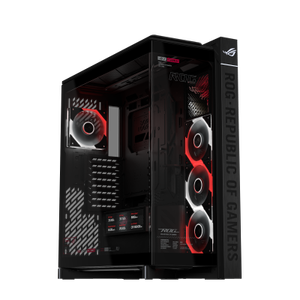 Carcasa ASUS ROG CRONOX GR801 CURVE TG ARGB, Midi Tower, Sticla Securizata, E-ATX, Afisaj LCD 9.2" (Negru)