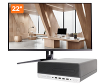 Pachet PC refurbished HP ProDesk 600 G4 SFF, Intel Core i5-8500 3.00 - 4.10GHz, 8GB DDR4, 256GB NVMe SSD + Monitor 22"