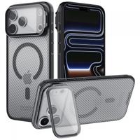 Husa MagSafe pentru Apple iPhone 18 Pro / 17 Pro, Nillkin, CamShield Prop, Neagra/Transparenta