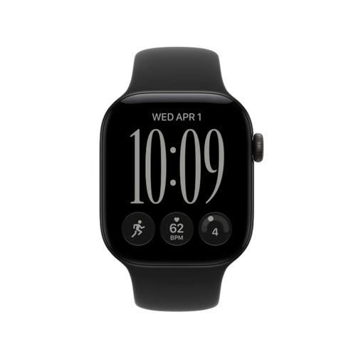 Smartwatch Apple Watch 12, GPS + Cellular, 42mm, Ecran Retina LTPO OLED, Chip S11 cu Procesor Dual-Core, 64GB Flash, Wi-Fi, Bluetooth, Carcasa Aluminiu, Curea Sport Band M/L (Negru)