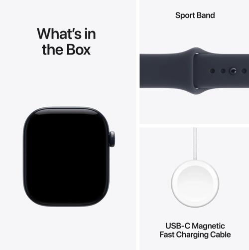 Smartwatch Apple Watch 12, GPS + Cellular, 42mm, Ecran Retina LTPO OLED, Chip S11 cu Procesor Dual-Core, 64GB Flash, Wi-Fi, Bluetooth, Carcasa Ceramica, Curea Sport Band M/L (Albastru)