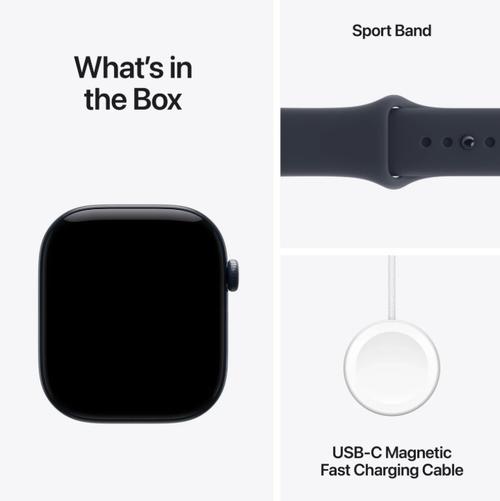 Smartwatch Apple Watch 12, GPS + Cellular, 46mm, Ecran Retina LTPO OLED, Chip S11 cu Procesor Dual-Core, 64GB Flash, Wi-Fi, Bluetooth, Carcasa Ceramica, Curea Sport Band M/L (Albastru)