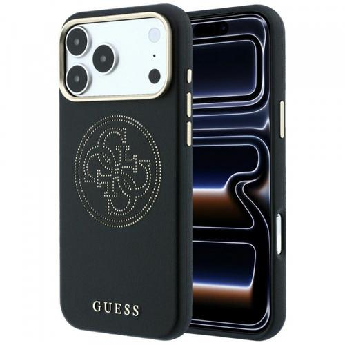 Husa MagSafe pentru Apple iPhone 18 Pro / 17 Pro, Guess, Perforated 4G, Neagra