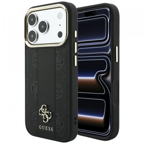 Husa MagSafe pentru Apple iPhone 18 Pro Max / 17 Pro Max, Guess, Stripe Peony 4G, Neagra