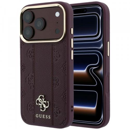 Husa MagSafe pentru Apple iPhone 18 Pro Max / 17 Pro Max, Guess, Stripe Peony 4G, Visinie