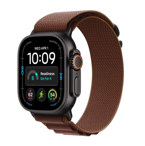 Smartwatch Apple Watch Ultra 4, GPS + Cellular, 49mm, Ecran Retina LTPO OLED, Chip S11 cu Procesor Dual-Core, 64GB Flash, Wi-Fi, Bluetooth, Carcasa Titanium, Curea Alpine Loop Small (Negru)