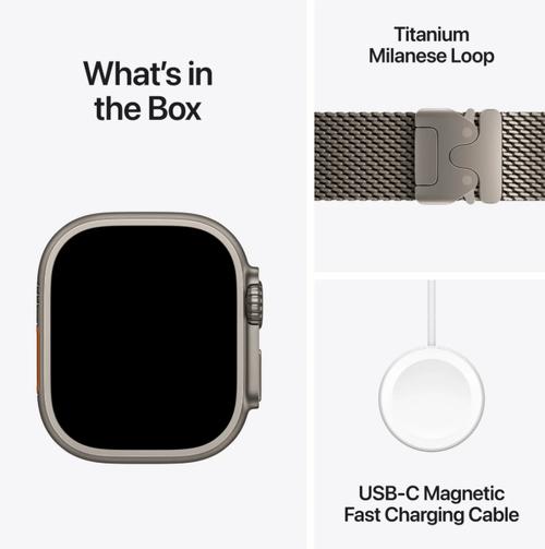 Smartwatch Apple Watch Ultra 4, GPS + Cellular, 49mm, Ecran Retina LTPO OLED, Chip S11 cu Procesor Dual-Core, 64GB Flash, Wi-Fi, Bluetooth, Carcasa Titanium, Curea Milanese Loop Medium (Argintiu)