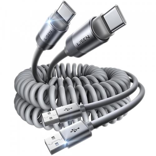 Cablu Date si Incarcare USB-A - USB-C Lisen L114, 15W, 1m, Gri