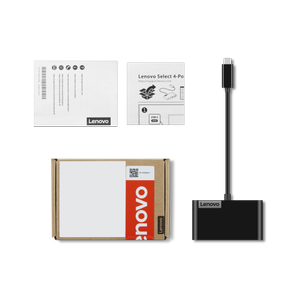 Hub USB Lenovo Select 4-Port, 2x USB-A, 2x USB Type-C (Negru)