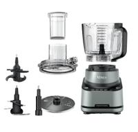 Robot de bucatarie Ninja PrecisionPro BZ651EU, 850W, 2.1L, 3 functii manuale, 4 programe automate Auto-iQ (Chop, Purée, Dough, Disc), framantare aluat, Chopping Blade, Dough Blade, disc reversibil feliere/razuire, 1 recipient (Verde/Gri)