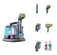 Aspirator cu spalare Shark StainStriker HairPro Pet PX250EUT, 450W, rezervor apa/detergent 1.2L, rezervor apa murdara 0.72L, 5 accesorii pete, 2 HairExtractor anti-incalcare par, solutii CarpetXpert & OXY Multiplier, Self-Clean, raza 5.7m (Gri)