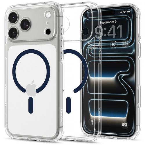 Husa MagSafe pentru Apple iPhone 18 Pro / 17 Pro, Spigen, Ultra Hybrid, Transparenta Bleumarin