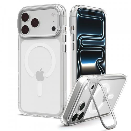 Husa MagSafe pentru Apple iPhone 18 Pro Max / 17 Pro Max, Spigen, Ultra Hybrid Optik S, Argintie Transparenta