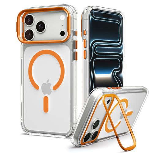Husa MagSafe pentru Apple iPhone 18 Pro Max / 17 Pro Max, Spigen, Ultra Hybrid Optik S, Transparenta Portocalie