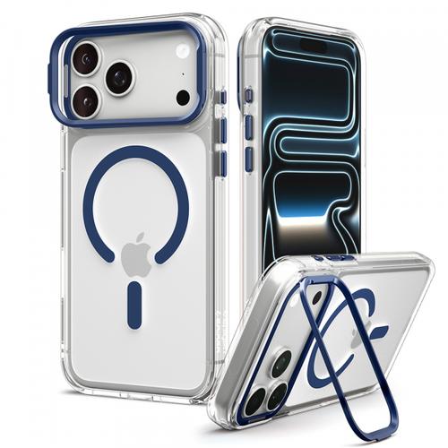 Husa MagSafe pentru Apple iPhone 18 Pro / 17 Pro, Spigen, Ultra Hybrid Optik S, Transparenta Bleumarin