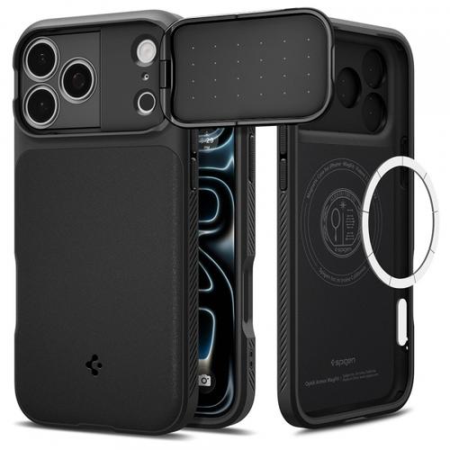 Husa MagSafe pentru Apple iPhone 18 Pro Max / 17 Pro Max, Spigen, Optik Armor, Neagra