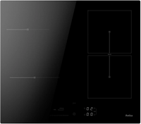 Plita incorporabila Amica PIH6541PHTSUNA, Inductie, 7.35 kW, 9 trepte putere, Hob&Go, ChildLock, Timer, 59.2 cm (Negru)
