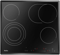 Plita incorporabila Amica PC6411FTS, Vitroceramica, 4 zone de gatit, 6.9 kW, ChildLock, Timer, 59 cm (Negru)
