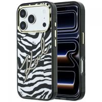 Husa MagSafe pentru Apple iPhone 18 Pro / 17 Pro, Karl Lagerfeld, HC IML Signature Zebra Glitter Gold, Neagra